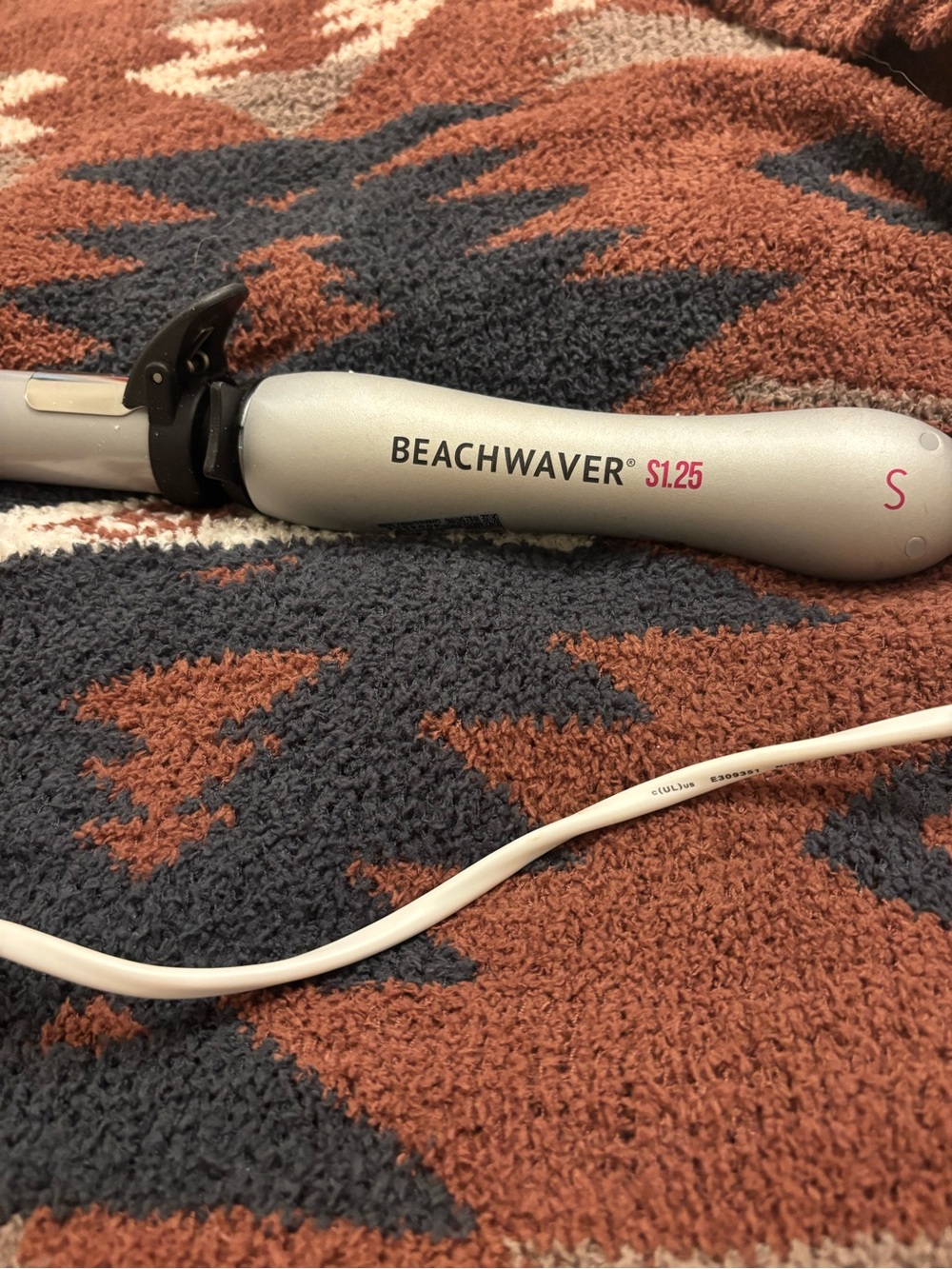 S1.25 Silver Rotating Curling Iron - Portable Beach Waves